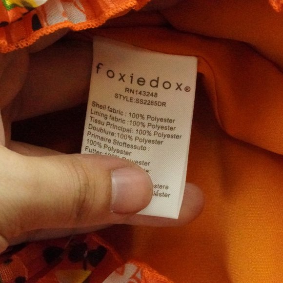 Anthropologie Foxiedox Floral Pleated Dress Womens Medium Orange NEW - Picture 5 of 10